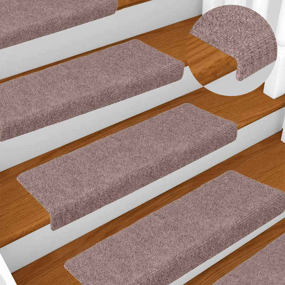 vidaXL Self-Adhesive Stair Mats 20 pcs. 65x21x4 cm Light Brown Rectangular Edge