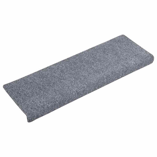 vidaXL Self-Adhesive Stair Mats 20 pcs. 65x21x4 cm Light Grey Rectangular Edge
