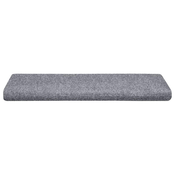 vidaXL Self-Adhesive Stair Mats 20 pcs. 65x21x4 cm Light Grey Rectangular Edge