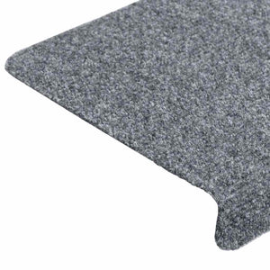 vidaXL Self-Adhesive Stair Mats 20 pcs. 65x21x4 cm Light Grey Rectangular Edge