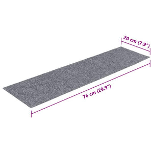 vidaXL Stair Mats Self-Adhesive 30 pcs 76x20 cm Light Grey Rectangular