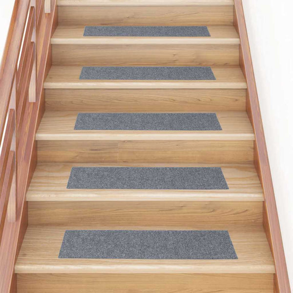 vidaXL Stair Mats Self-Adhesive 30 pcs 76x20 cm Light Grey Rectangular