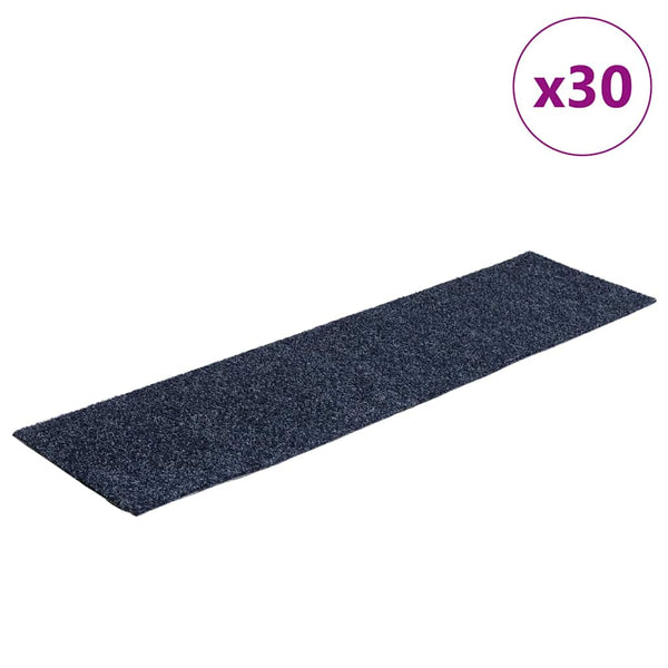 vidaXL Self-Adhesive Stair Treads 30 pcs. 76x20 cm Grey Blue Rectangular