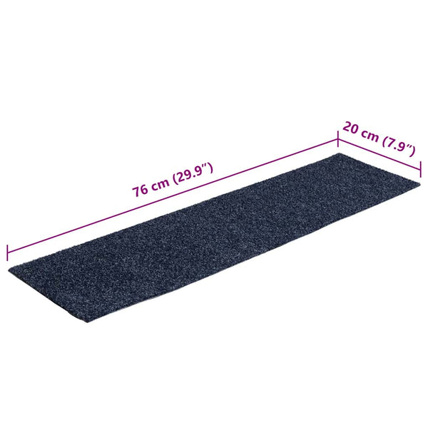 vidaXL Self-Adhesive Stair Treads 30 pcs. 76x20 cm Grey Blue Rectangular