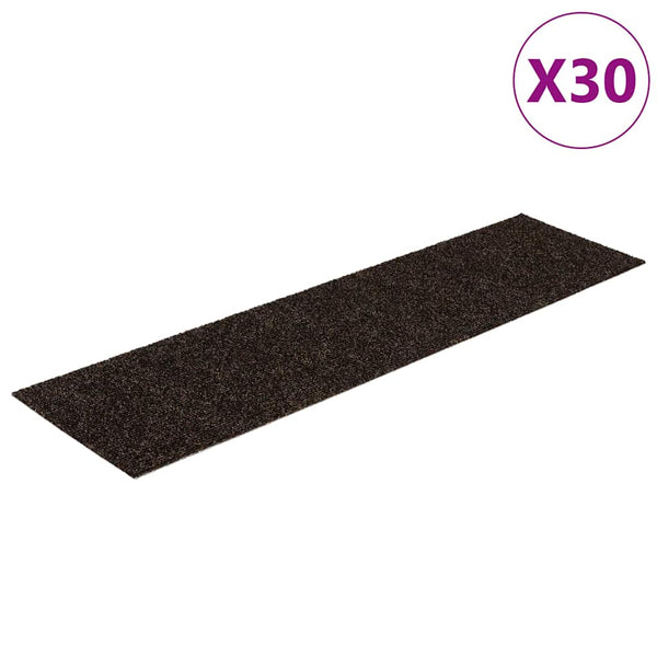 vidaXL Self-Adhesive Stair Treads 30 pcs. 76x20 cm Dark Brown Rectangular
