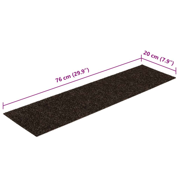 vidaXL Self-Adhesive Stair Treads 30 pcs. 76x20 cm Dark Brown Rectangular