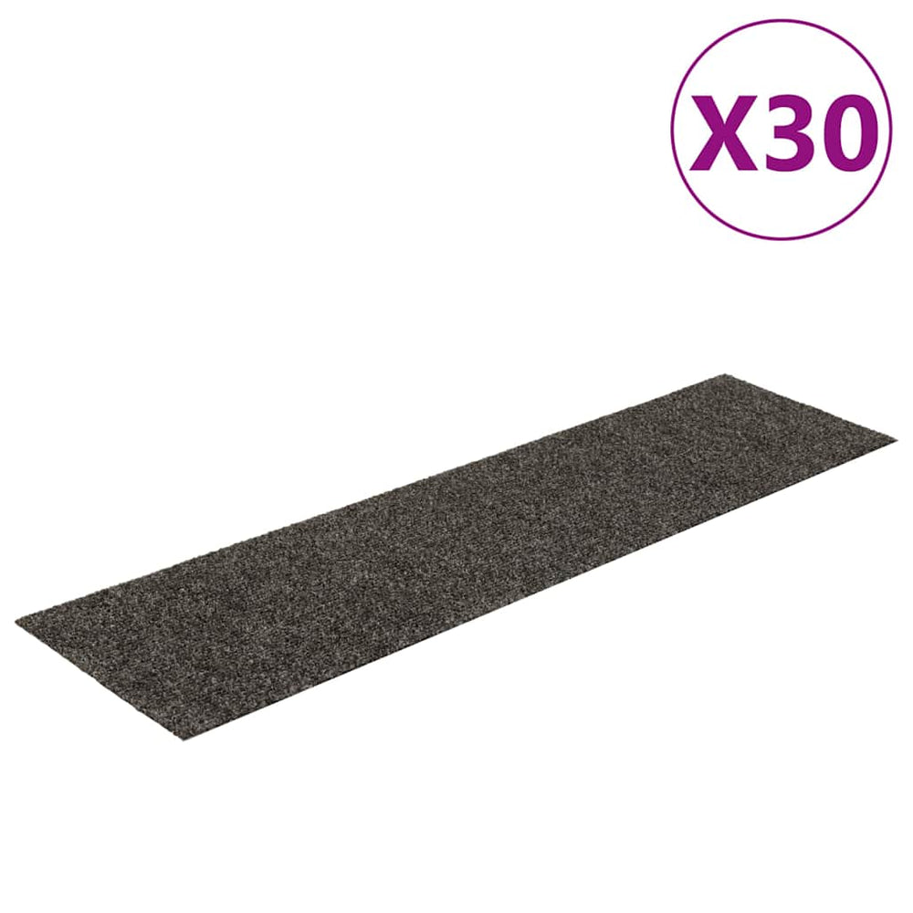 vidaXL Self-Adhesive Stair Treads 30 pcs. 76x20 cm Anthracite Rectangular