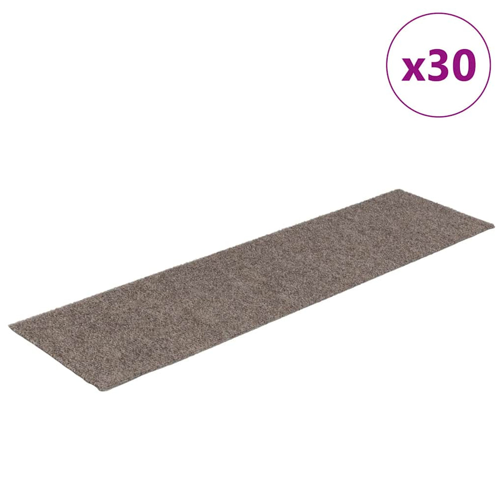 vidaXL Stair Mats Self-Adhesive 30 pcs 76x20 cm Beige Rectangular