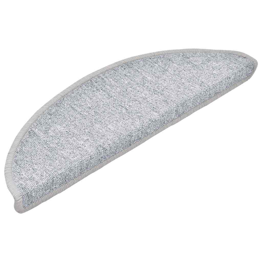vidaXL Stair Mats 30 pcs. 56x17x3 cm Light Grey Half-Round