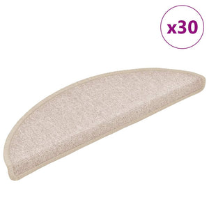 vidaXL Stair Mats 30 pcs. 56x17x3 cm Taupe Semi-circular