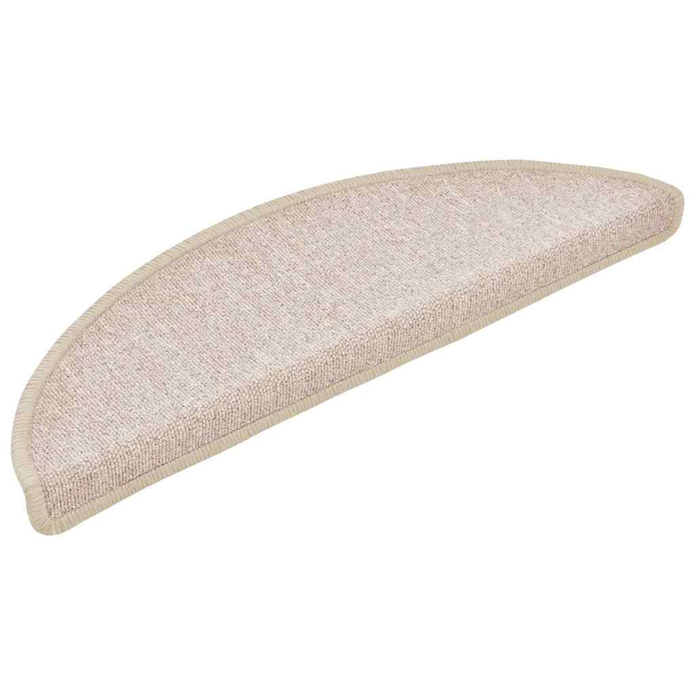 vidaXL Stair Mats 30 pcs. 56x17x3 cm Taupe Semi-circular
