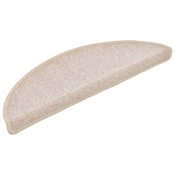 vidaXL Stair Mats 30 pcs. 56x17x3 cm Taupe Semi-circular