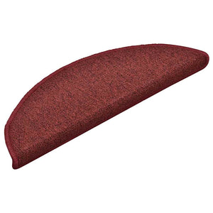vidaXL Stair Mats 30 pcs 56x17x3 cm Burgundy Half Round