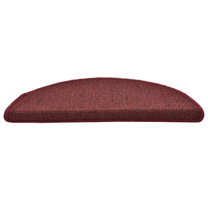vidaXL Stair Mats 30 pcs 56x17x3 cm Burgundy Half Round