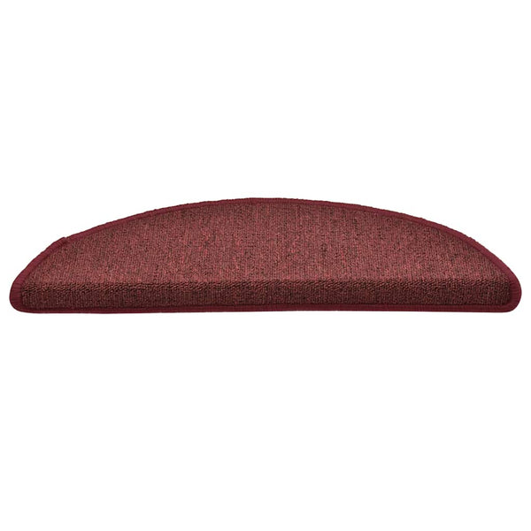 vidaXL Stair Mats 30 pcs 56x17x3 cm Burgundy Half Round