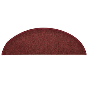 vidaXL Stair Mats 30 pcs 56x17x3 cm Burgundy Half Round