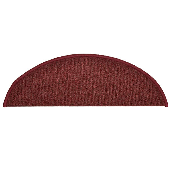 vidaXL Stair Mats 30 pcs 56x17x3 cm Burgundy Half Round