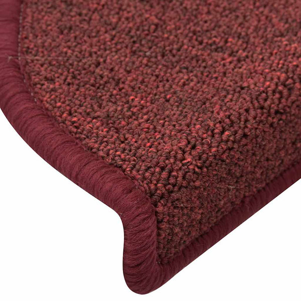 vidaXL Stair Mats 30 pcs 56x17x3 cm Burgundy Half Round