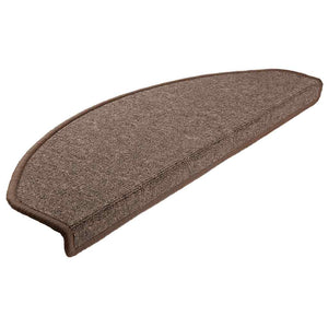 vidaXL Stair Mats 30 pcs. 65x24x4 cm Coffee Brown Half Round Large