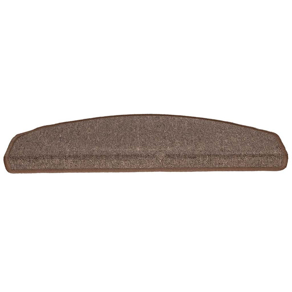 vidaXL Stair Mats 30 pcs. 65x24x4 cm Coffee Brown Half Round Large
