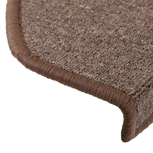 vidaXL Stair Mats 30 pcs. 65x24x4 cm Coffee Brown Half Round Large