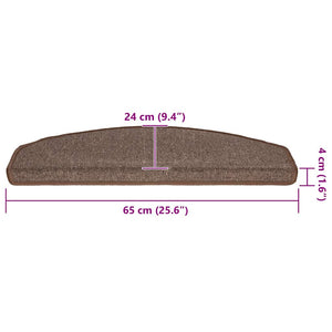 vidaXL Stair Mats 30 pcs. 65x24x4 cm Coffee Brown Half Round Large