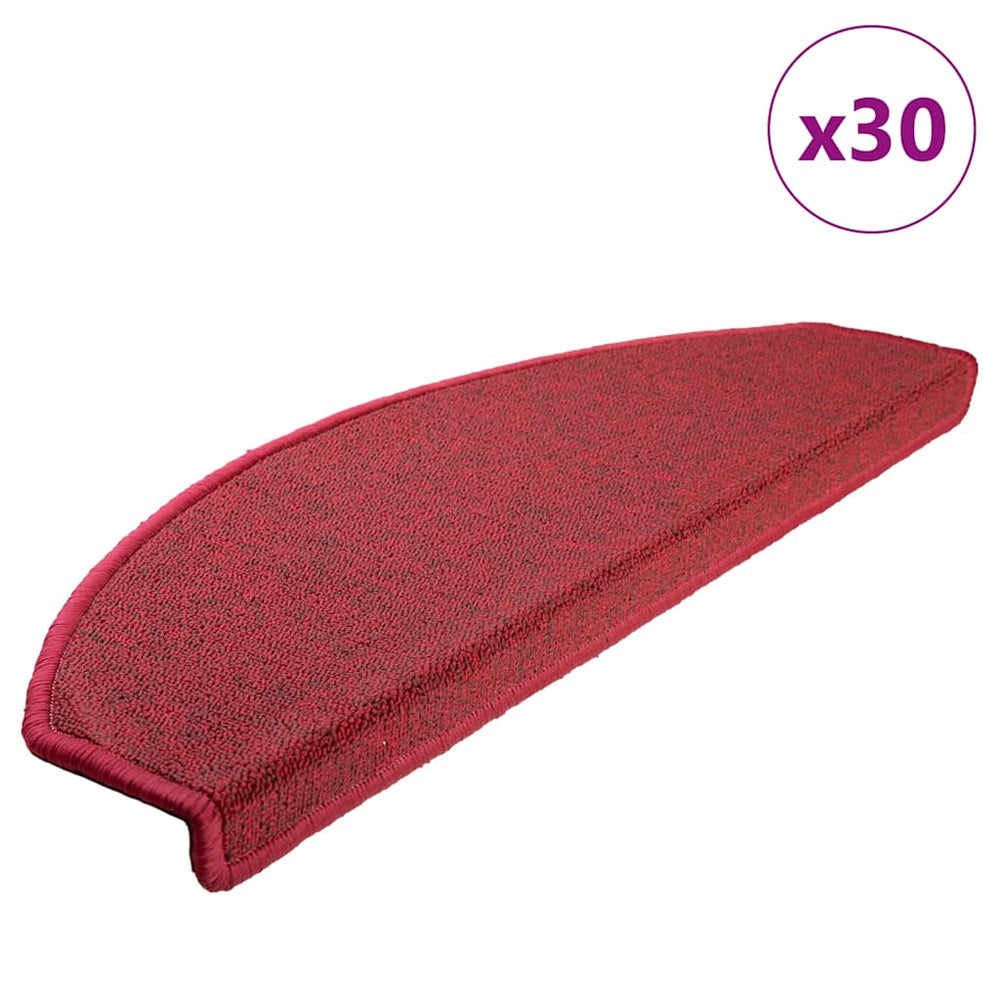 vidaXL Stair Mats 30 pcs. 65x24x4 cm Red Semi-Circular Large