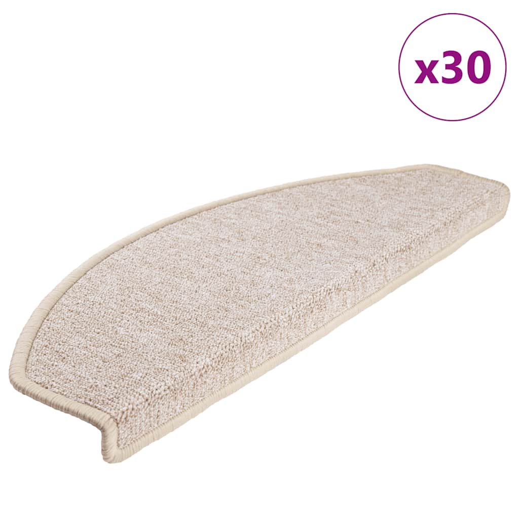 vidaXL Stair Mats 30 pcs. 65x24x4 cm Taupe Semi-circular Large