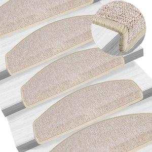 vidaXL Stair Mats 30 pcs. 65x24x4 cm Taupe Semi-circular Large