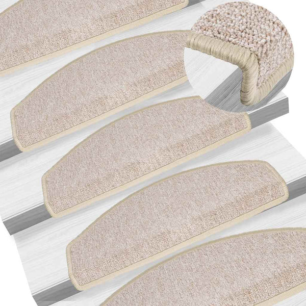 vidaXL Stair Mats 30 pcs. 65x24x4 cm Taupe Semi-circular Large
