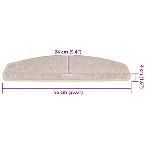 vidaXL Stair Mats 30 pcs. 65x24x4 cm Taupe Semi-circular Large
