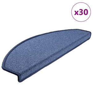 vidaXL Stair Mats 30 pcs. 65x24x4 cm Blue Half Round Large