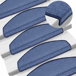 vidaXL Stair Mats 30 pcs. 65x24x4 cm Blue Half Round Large