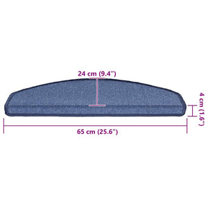 vidaXL Stair Mats 30 pcs. 65x24x4 cm Blue Half Round Large