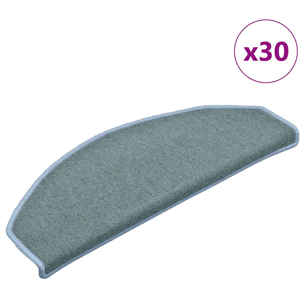 vidaXL Stair Mats 30 pcs. 65x24x4 cm Marine Blue Half Round Large