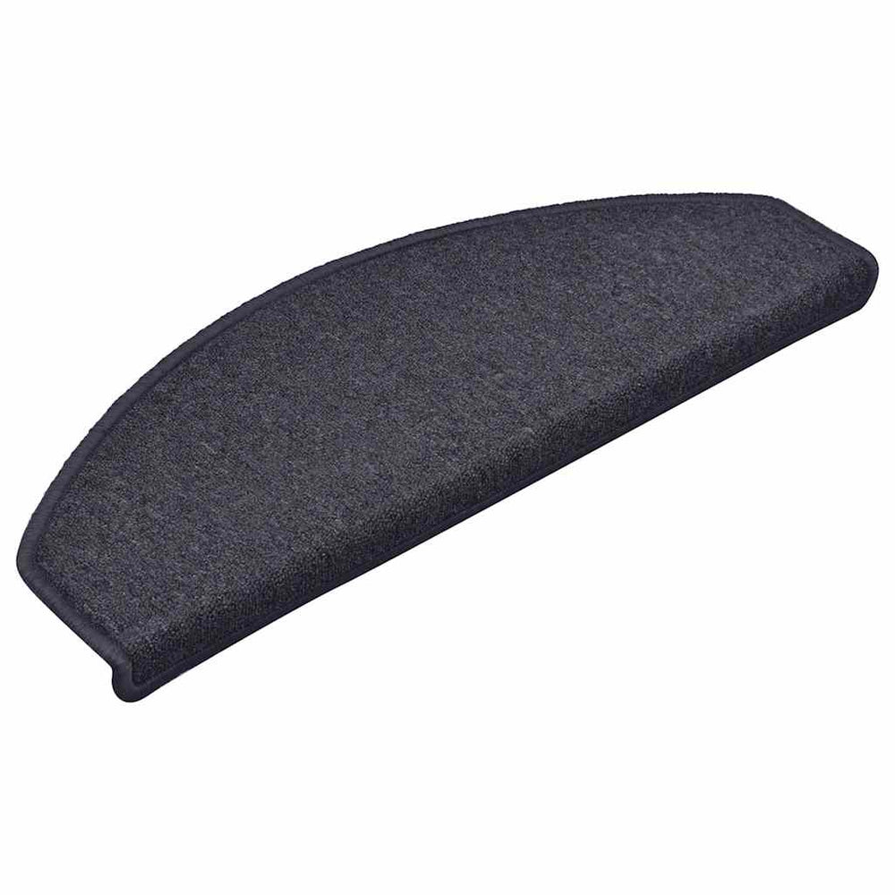 vidaXL Stair Mats 30 pcs. 65 x 24 x 4 cm Dark Grey and Blue Half Round Large