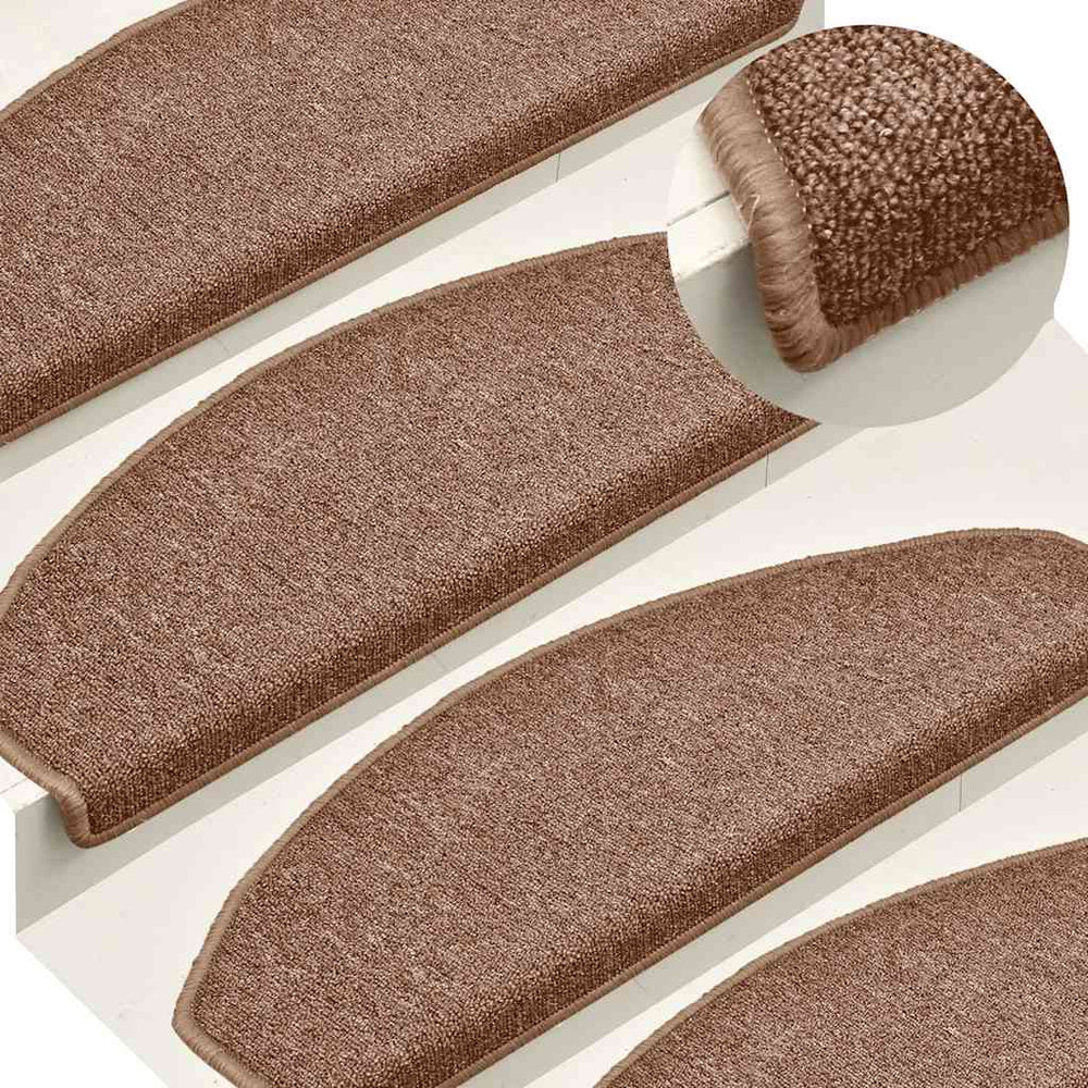vidaXL Stair Mats 30 pcs. 65x24x4 cm Brown Semi-Circular Large
