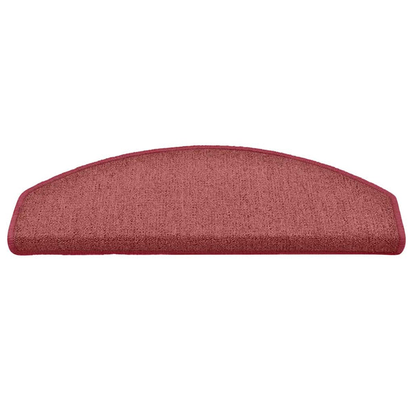 vidaXL Stair Mats 30 pcs. 65x24x4 cm Burgundy Half Round Large