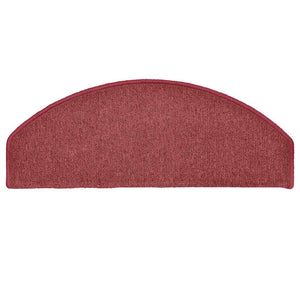 vidaXL Stair Mats 30 pcs. 65x24x4 cm Burgundy Half Round Large