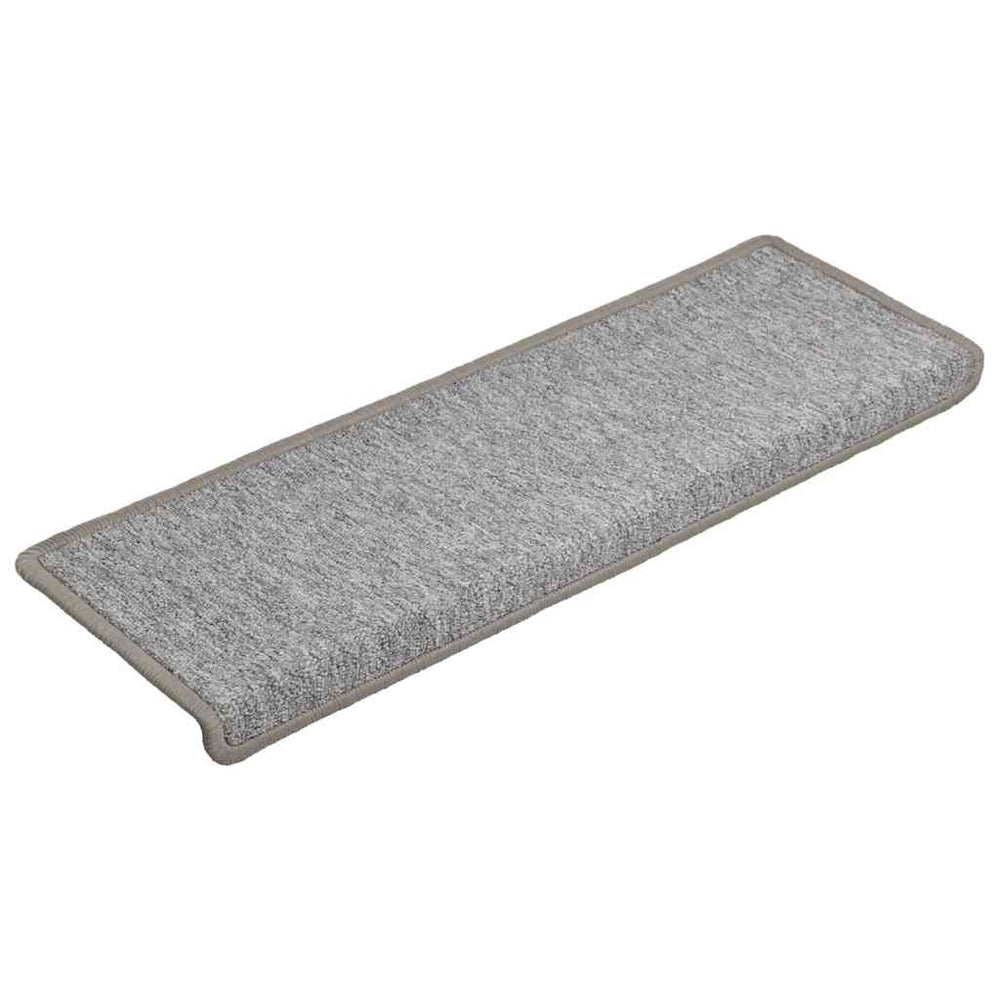 vidaXL Stair Mats 30 pcs. 65x21x4 cm Light Gray Rectangular Edge