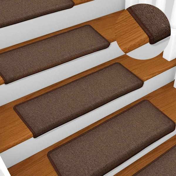 vidaXL Stair Mats 30 pcs. 65x21x4 cm Coffee Brown Rectangular Edge