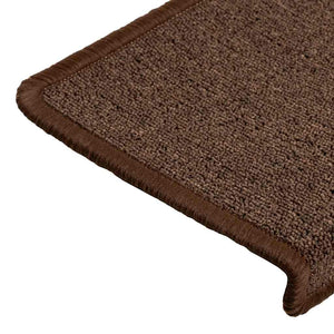 vidaXL Stair Mats 30 pcs. 65x21x4 cm Coffee Brown Rectangular Edge