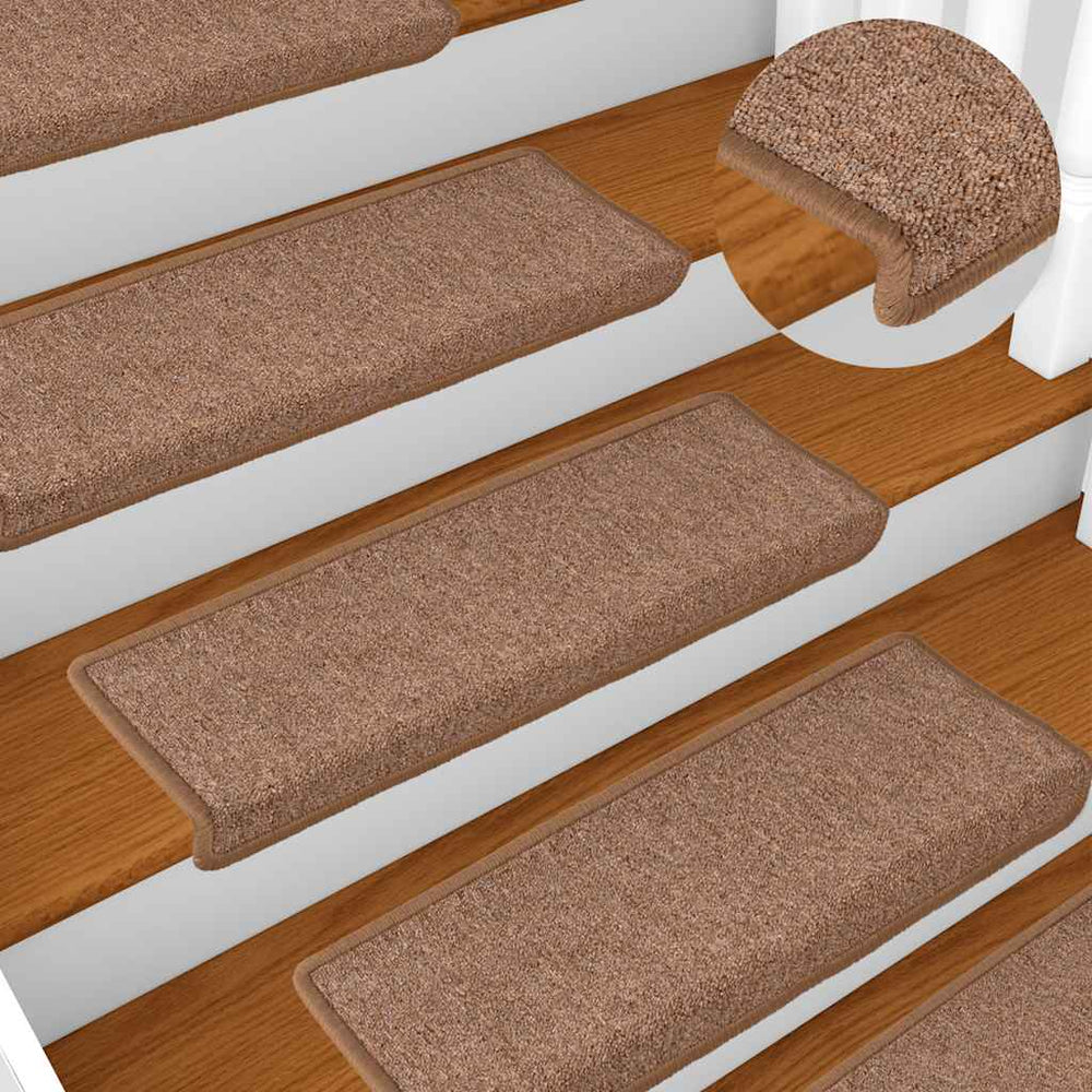 vidaXL Stair Mats 30 pcs. 65x21x4 cm Brown Rectangular Edge