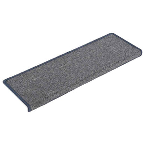 vidaXL Stair Mats 30 pcs. 65 x 21 x 4 cm Light Gray and Blue Rectangular Edge