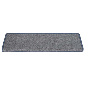 vidaXL Stair Mats 30 pcs. 65 x 21 x 4 cm Light Gray and Blue Rectangular Edge