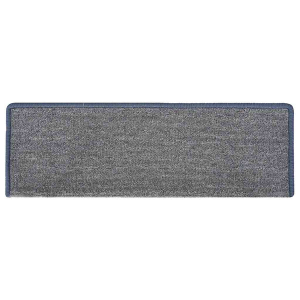 vidaXL Stair Mats 30 pcs. 65 x 21 x 4 cm Light Gray and Blue Rectangular Edge