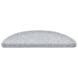 vidaXL Stair Mats 20 pcs. 56x17x3 cm Light Grey Semi-circular