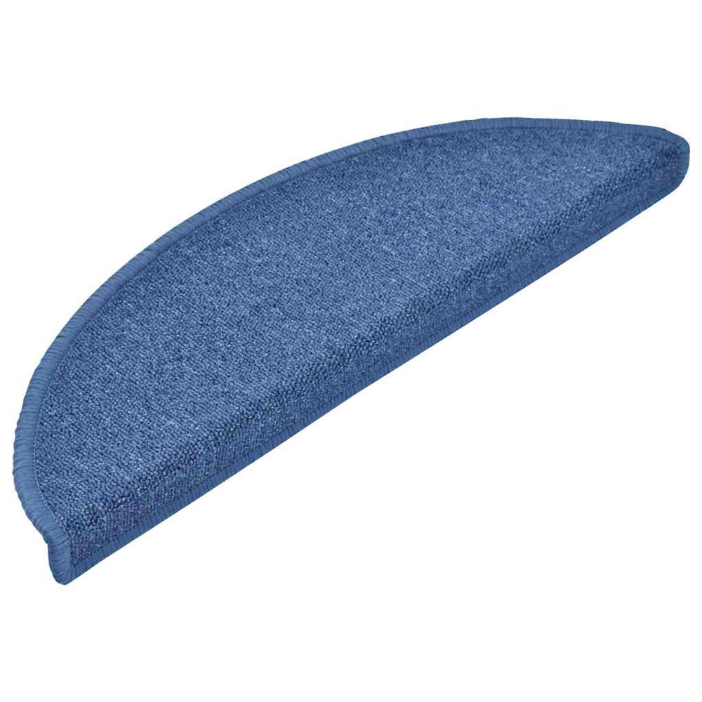 vidaXL Stair Mats 20 pcs. 56x17x3 cm Blue Half-Round