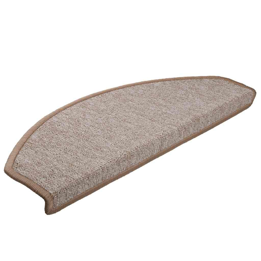 vidaXL Stair Mats 20 pcs. 65x24x4 cm Light Brown Half Round Large
