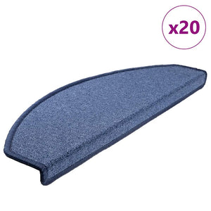 vidaXL Stair Mats 20 pcs. 65x24x4 cm Blue Semi-circular Large